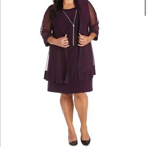 R&M Richards plus size purple dress with cover up